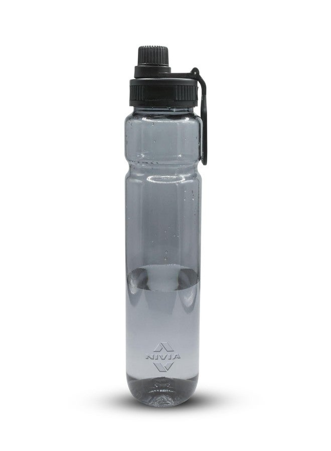 Nivia Warrior Wade Water Bottle, BPA Free, Leak Proof, Easy Grip, Easy-to-Clean, Odour-Free Bottle, for Sports & Travel, Durable & Reusable - 800ML, Black - Image 1